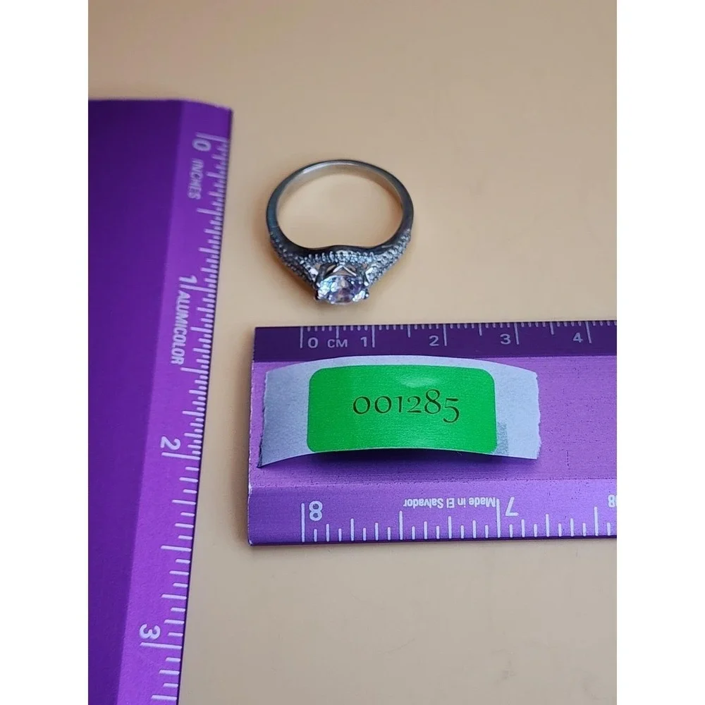 Vtg KIRAN JEWELS KRN Signed 925 Sterling Silver CZ Ring Size 8¼ FREE $HIPPING!!‎